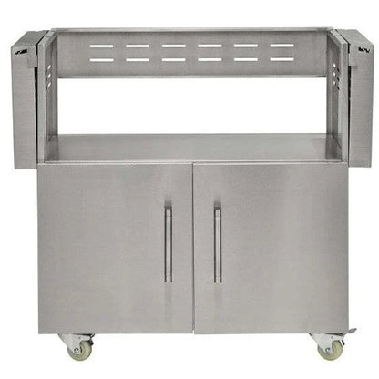 Coyote 36 Inch Charcoal Grill Cart C3CH36CT - angled view stainless steel cart with wheels