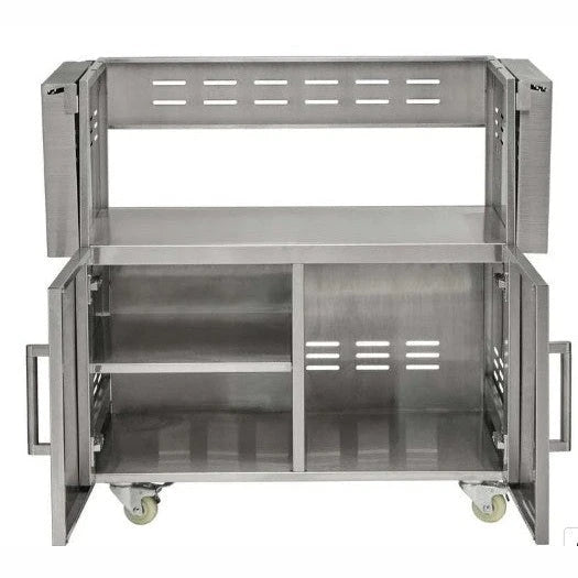 Coyote 36 Inch Charcoal Grill Cart C3CH36CT - open lid showing charcoal grate cooking surface