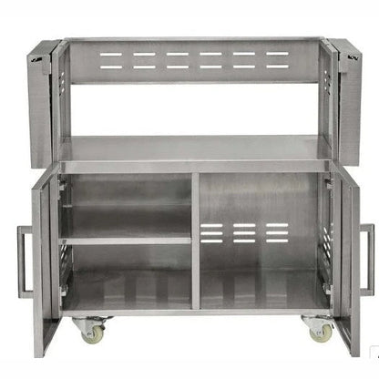 Coyote 36 Inch Charcoal Grill Cart C3CH36CT - open lid showing charcoal grate cooking surface