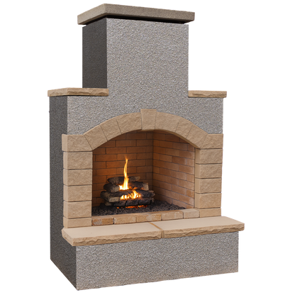 Cal Flame 78 inch Outdoor Fireplace with Hearth FRP-908-2 Cal Flame