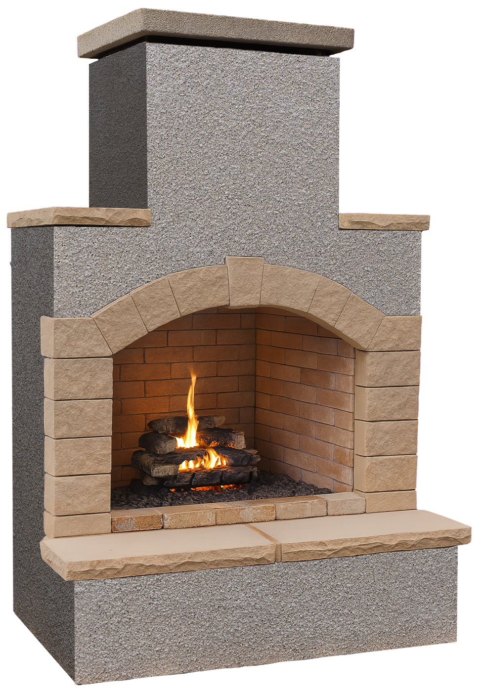 Cal Flame 78 inch Outdoor Fireplace with Hearth FRP-908-2