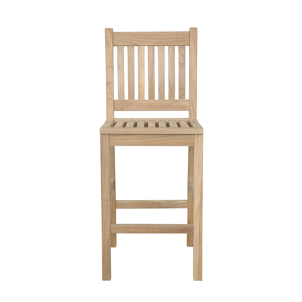Wooden bar stool on a white background