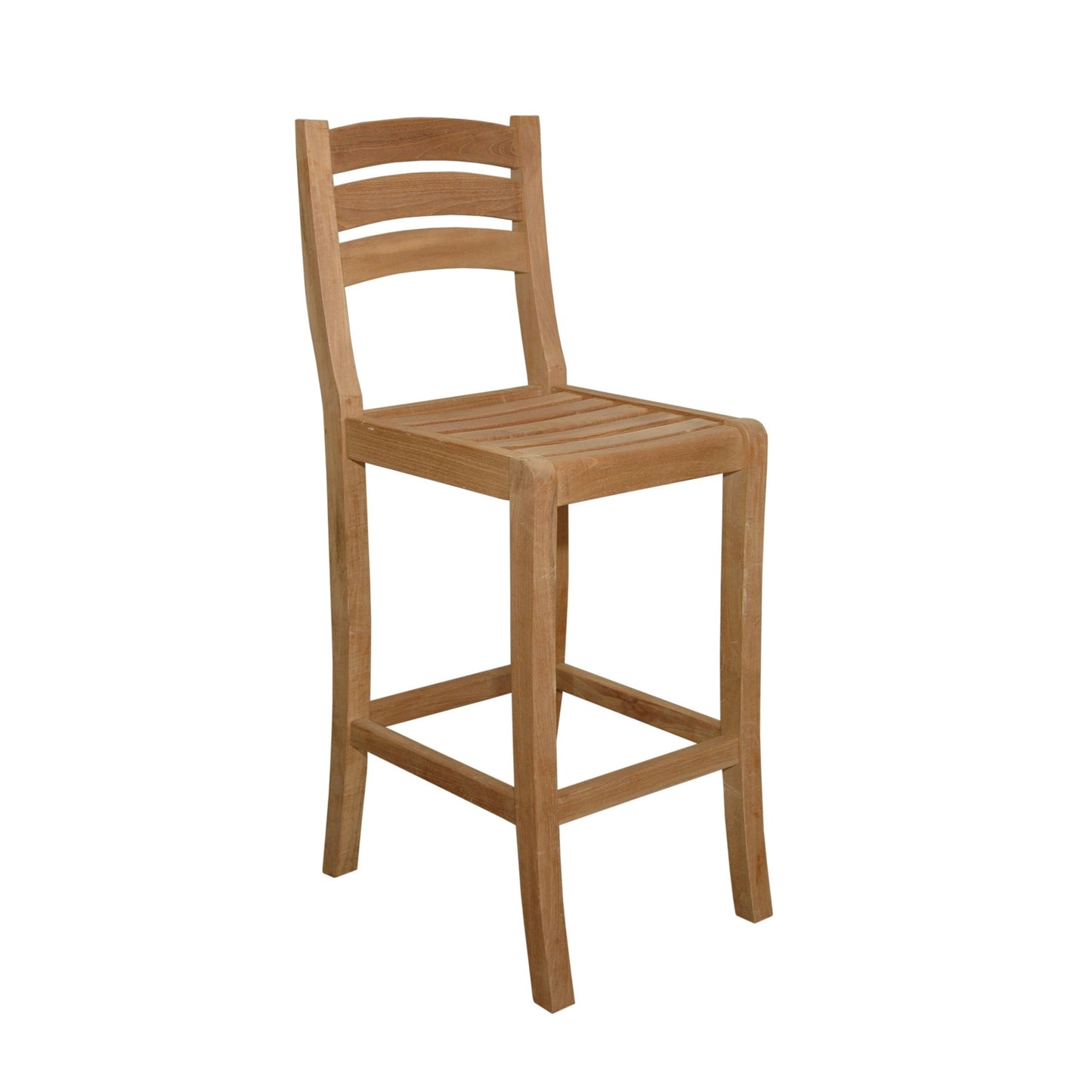 Wooden bar stool on a white background