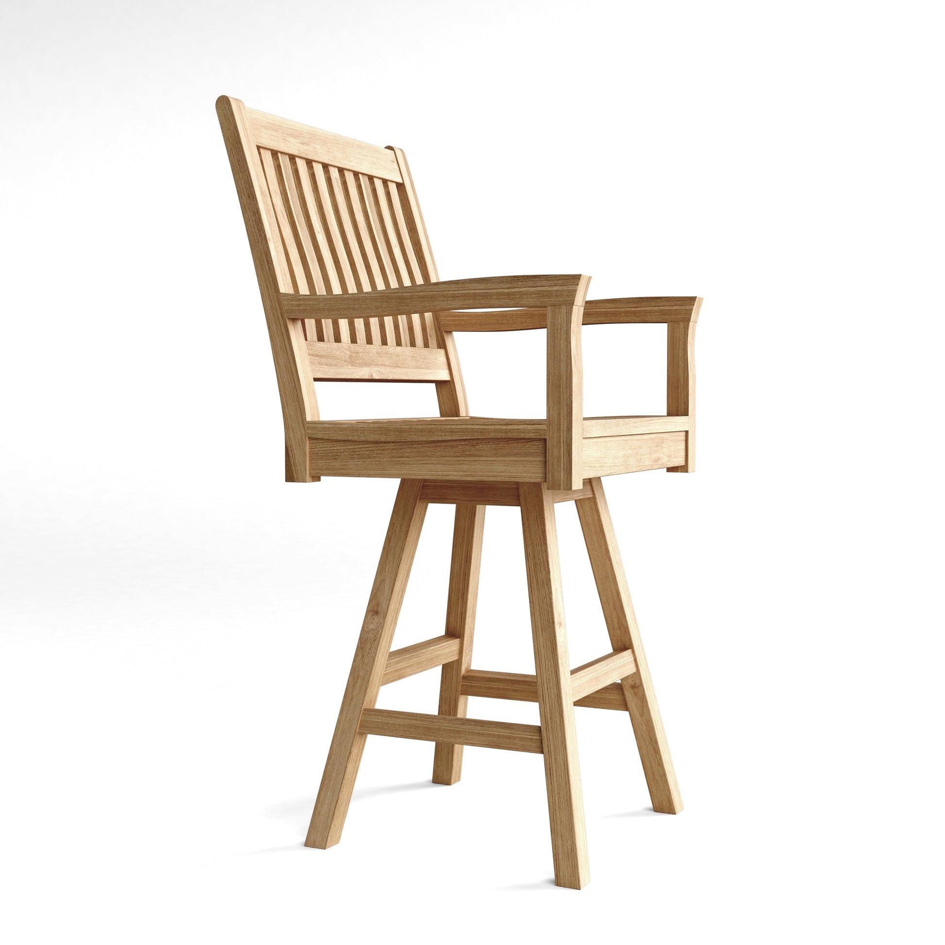 Wooden bar stool on a white background