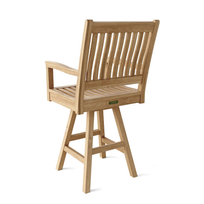 Wooden chair with armrests on a white background