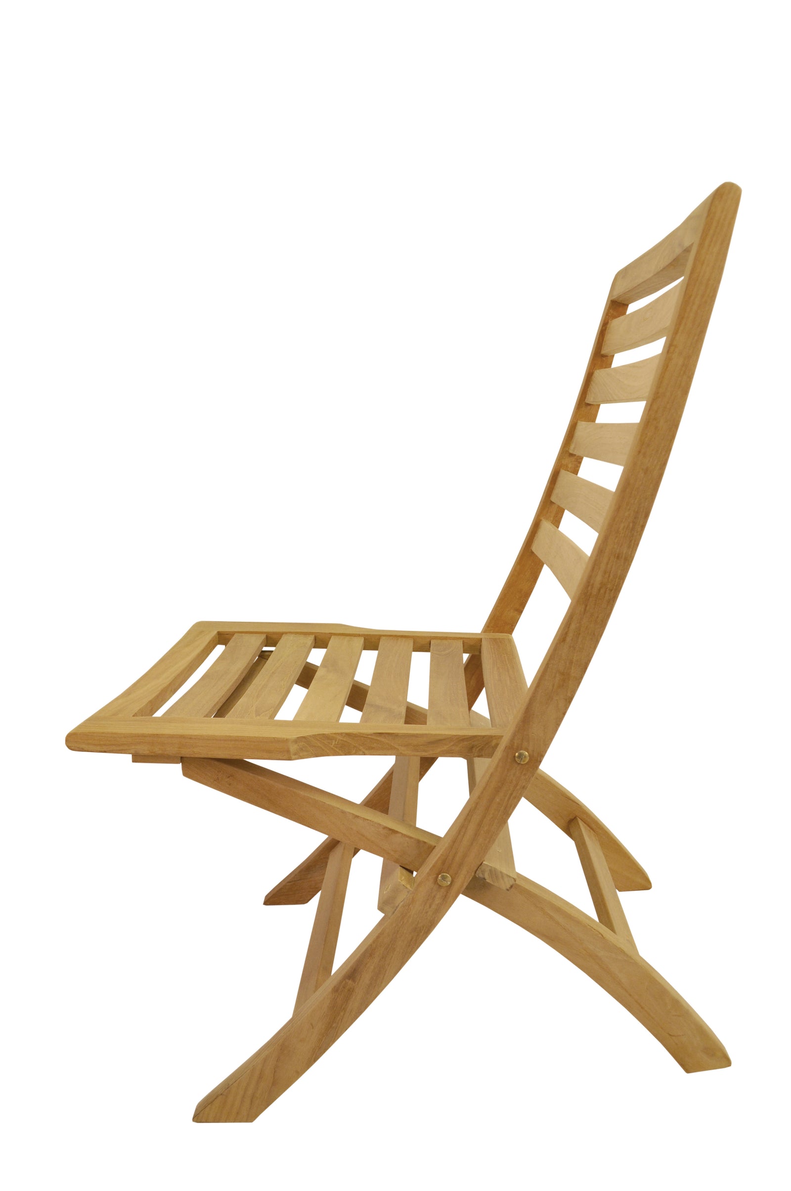 Wooden folding chair on a white background