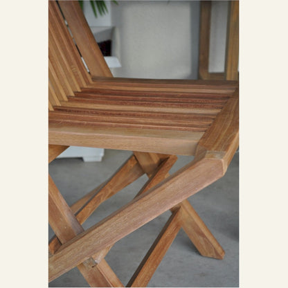 Anderson Teak Bristol Folding Teak Armchair - folding teak chair front view