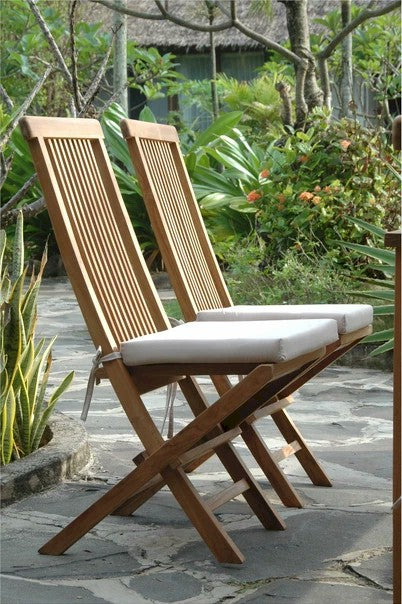 Bristol Folding Teak Armchair – Outdoor Folding Dining Chair (Set of 2)