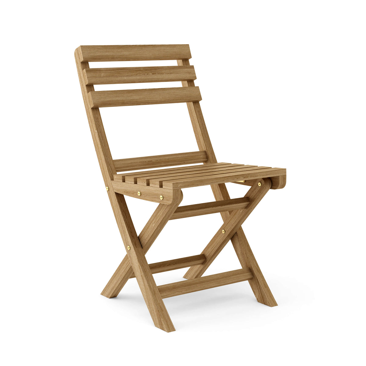 Wooden folding chair on a white background