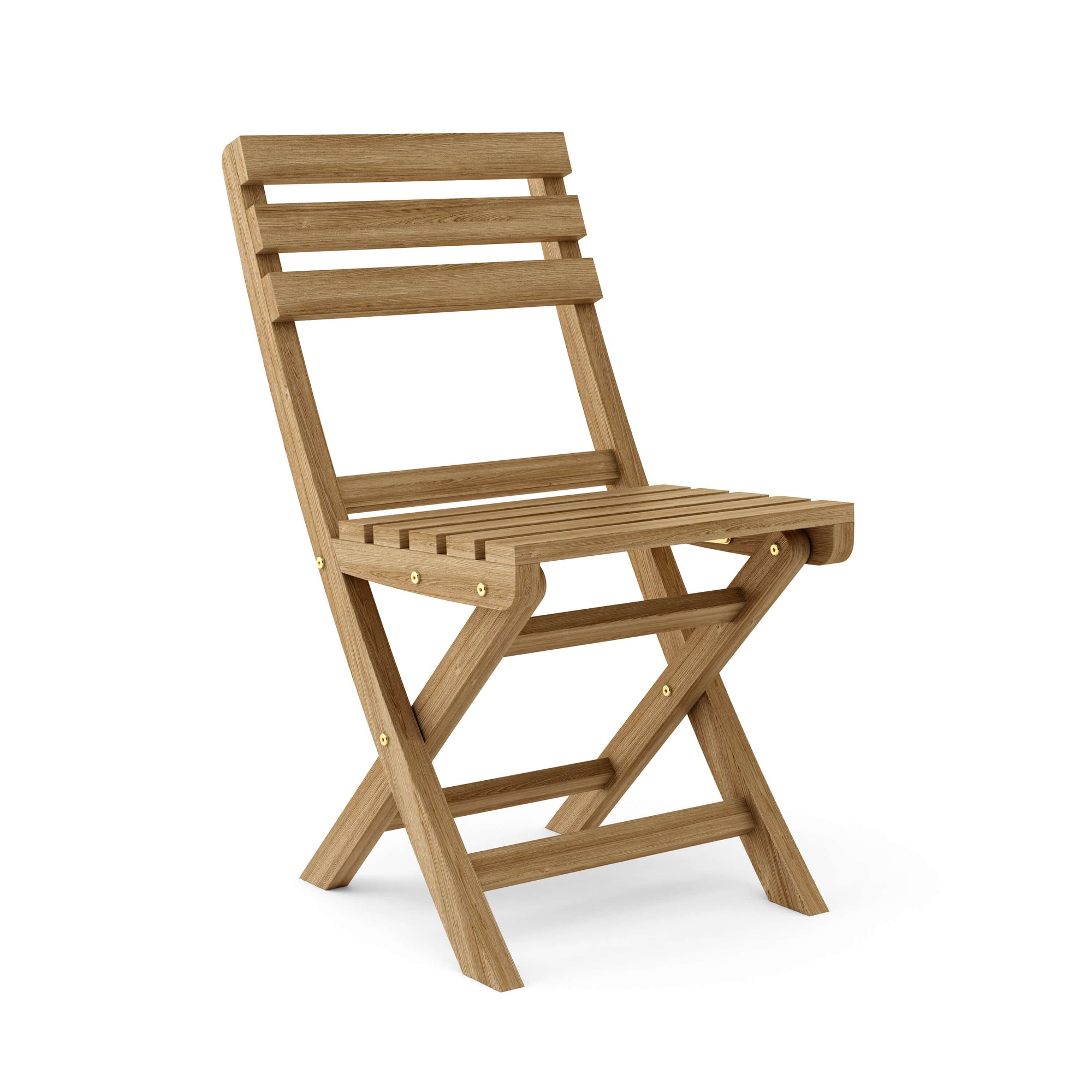 Wooden folding chair on a white background