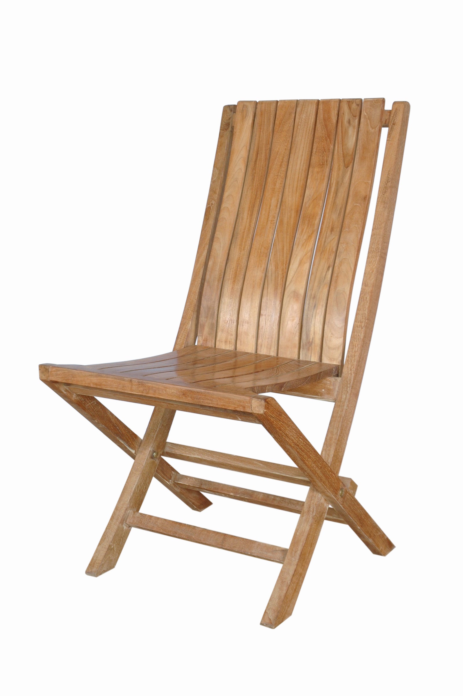 Comfort Folding Teak Side Chairs – Pair of 2