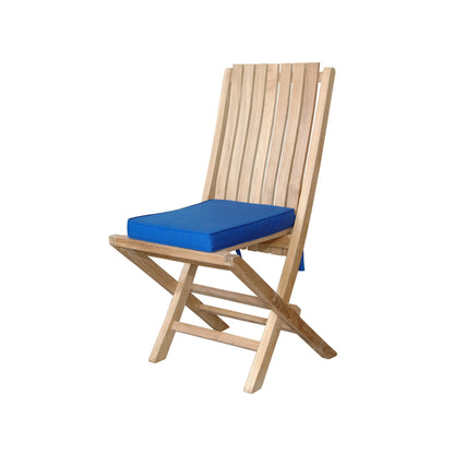Anderson Teak Comfort Folding Teak Side Chairs - folding teak chair side view 2