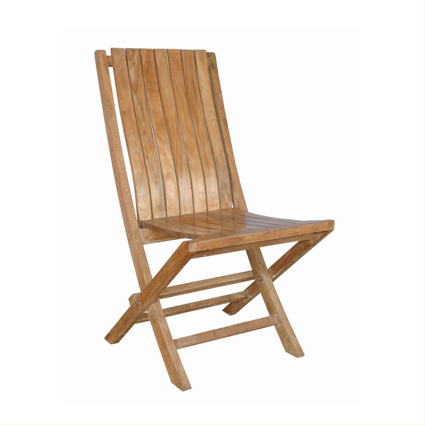 Anderson Teak Comfort Folding Teak Side Chairs - pair teak folding chairs view 3