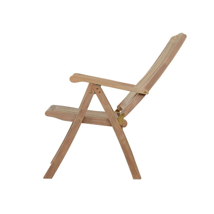 Bahama Katana 4-Pc Teak Recliner & Folding Table Set with Ottoman | BetterPatio // BetterPatio.com