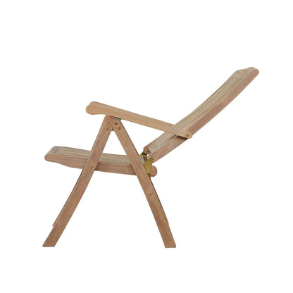 Bahama Katana 4-Pc Teak Recliner & Folding Table Set with Ottoman | BetterPatio // BetterPatio.com