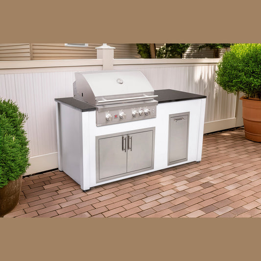 6-Foot Outdoor Kitchen Island with Grill, Access Doors & Trash Drawer | BetterPatio // BetterPatio.com