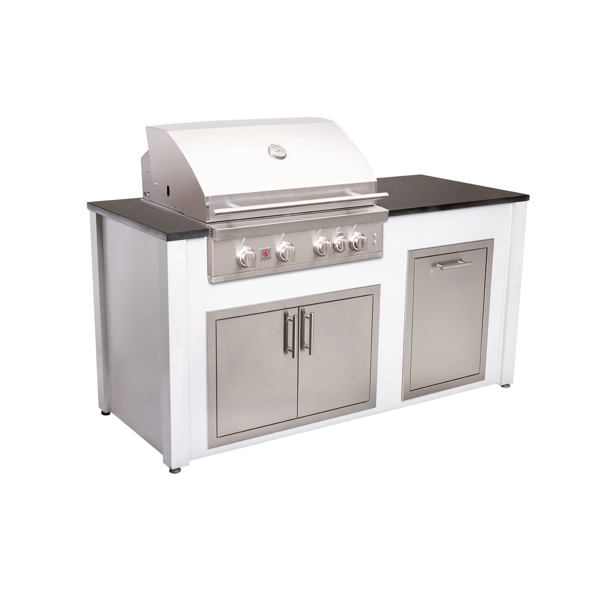 6-Foot Outdoor Kitchen Island with Grill, Access Doors & Trash Drawer | BetterPatio // BetterPatio.com