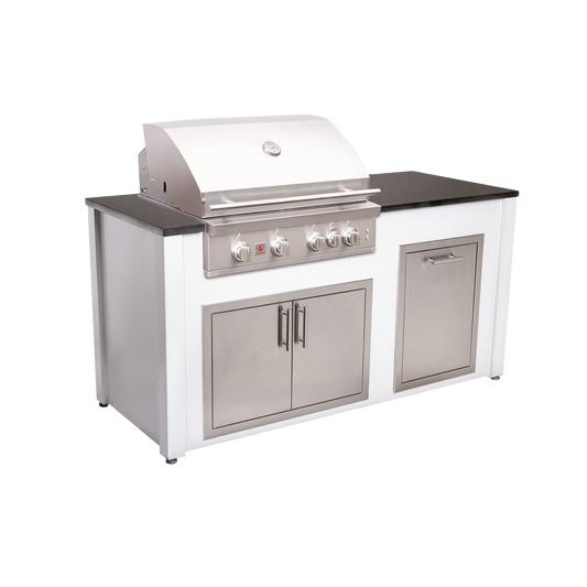 6-Foot Outdoor Kitchen Island with Grill, Access Doors & Trash Drawer | BetterPatio // BetterPatio.com