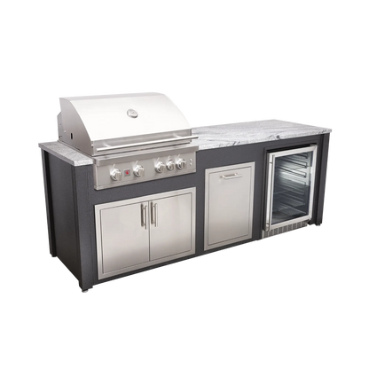 8-Foot Outdoor Kitchen Island with Grill, Griddle & Storage | BetterPatio // BetterPatio.com
