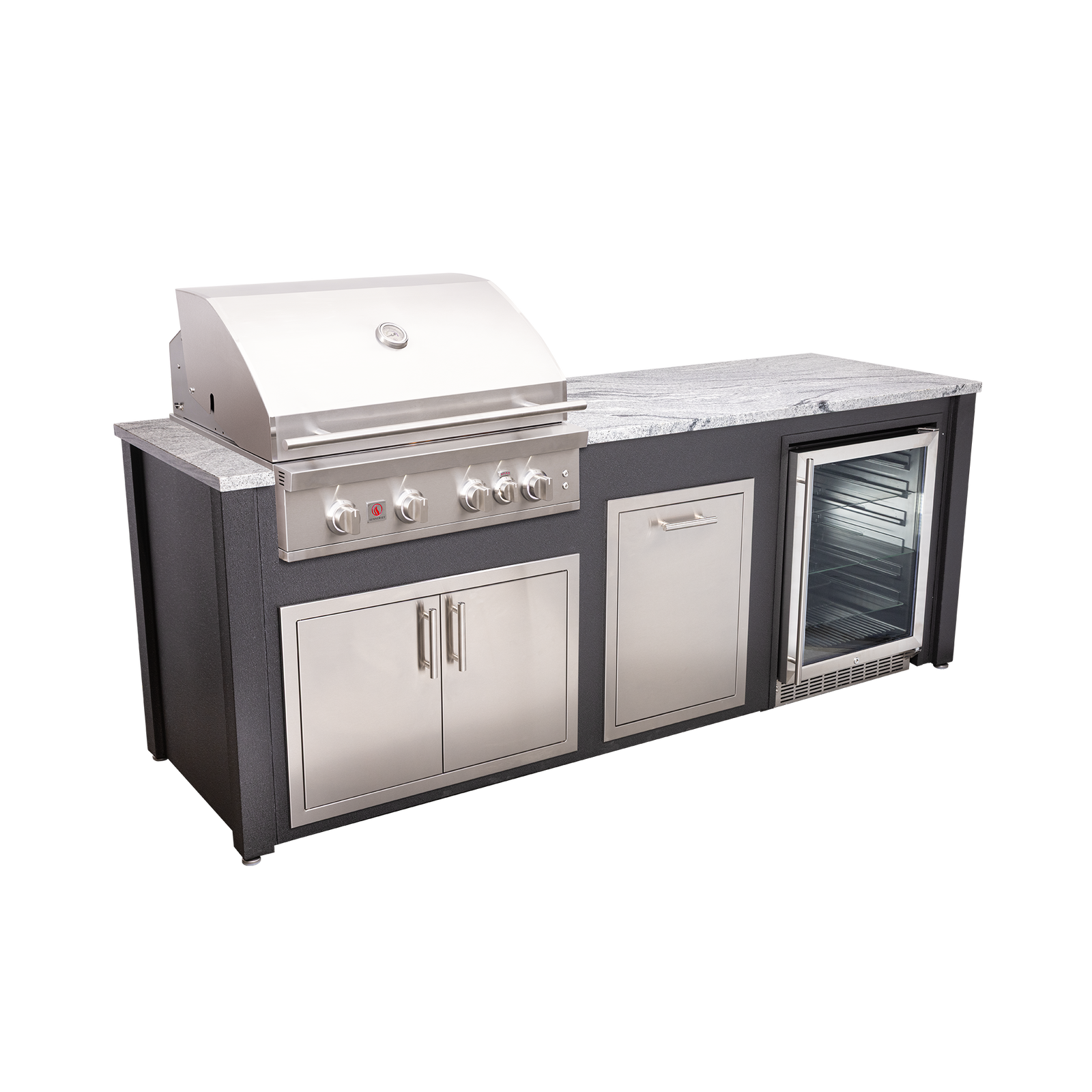 8-Foot Outdoor Kitchen Island with Grill, Griddle & Storage | BetterPatio // BetterPatio.com