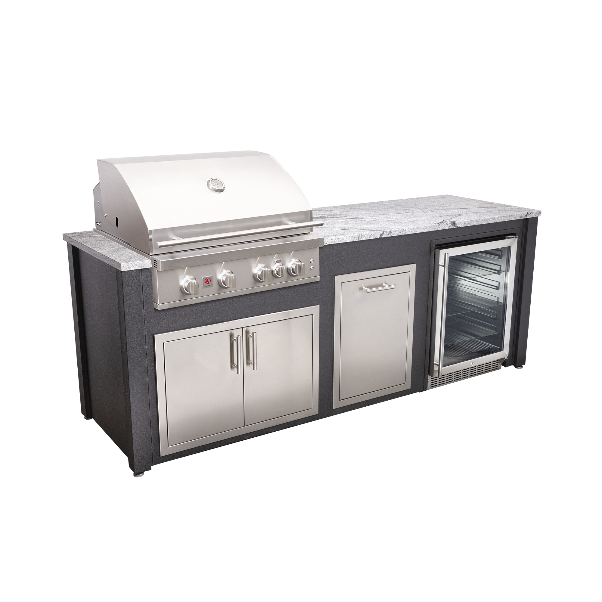 8-Foot Outdoor Kitchen Island with Grill, Griddle & Storage | BetterPatio // BetterPatio.com