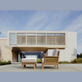 Luxe 2-Piece Teak Deep Seating Set - Armchair & Ottoman with Sunbrella Cushions