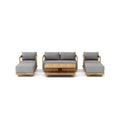 Granada 6-Piece Teak Deep Seating Set - Outdoor Lounge Furniture with Sunbrella Cushions