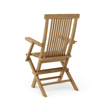 Anderson Teak Bristol Folding Teak Armchair - outdoor folding dining chair set of 2