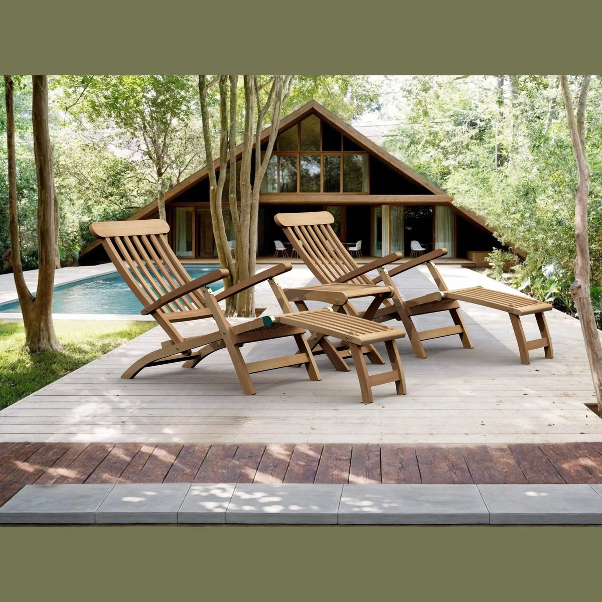 Royal Steamer Katana 3-Piece Teak Outdoor Lounge Set | BetterPatio // BetterPatio.com