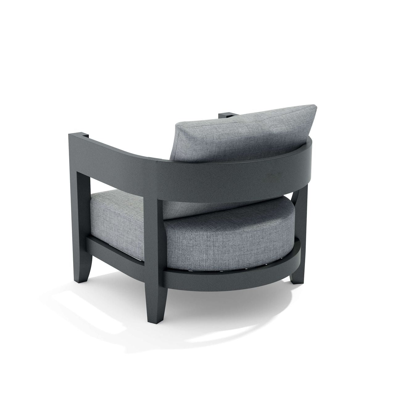 Modern chair with gray cushions on a white background
