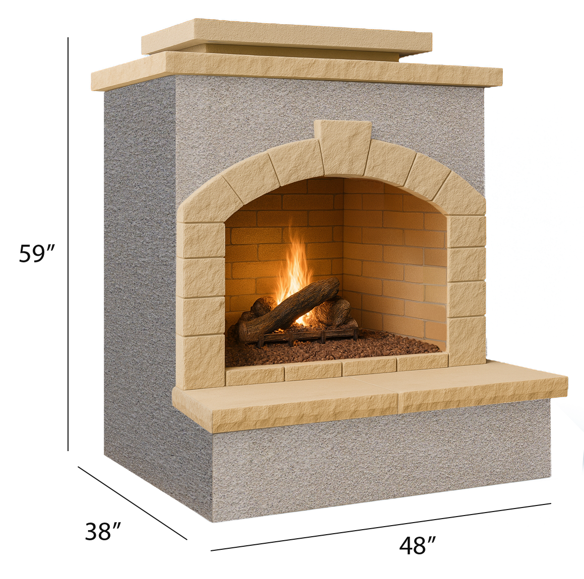 Cal Flame 48 inch Outdoor Fireplace FRP-906-2