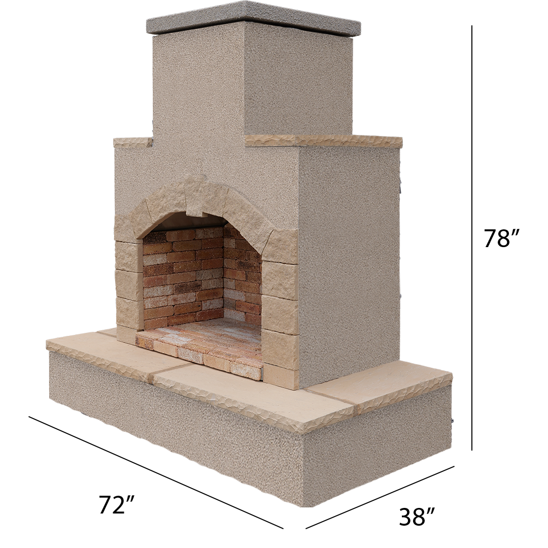 Cal Flame 78 inch Outdoor Fireplace FRP-908-3 Cal Flame