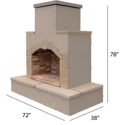 Cal Flame 78 inch Outdoor Fireplace FRP-908-3 Cal Flame
