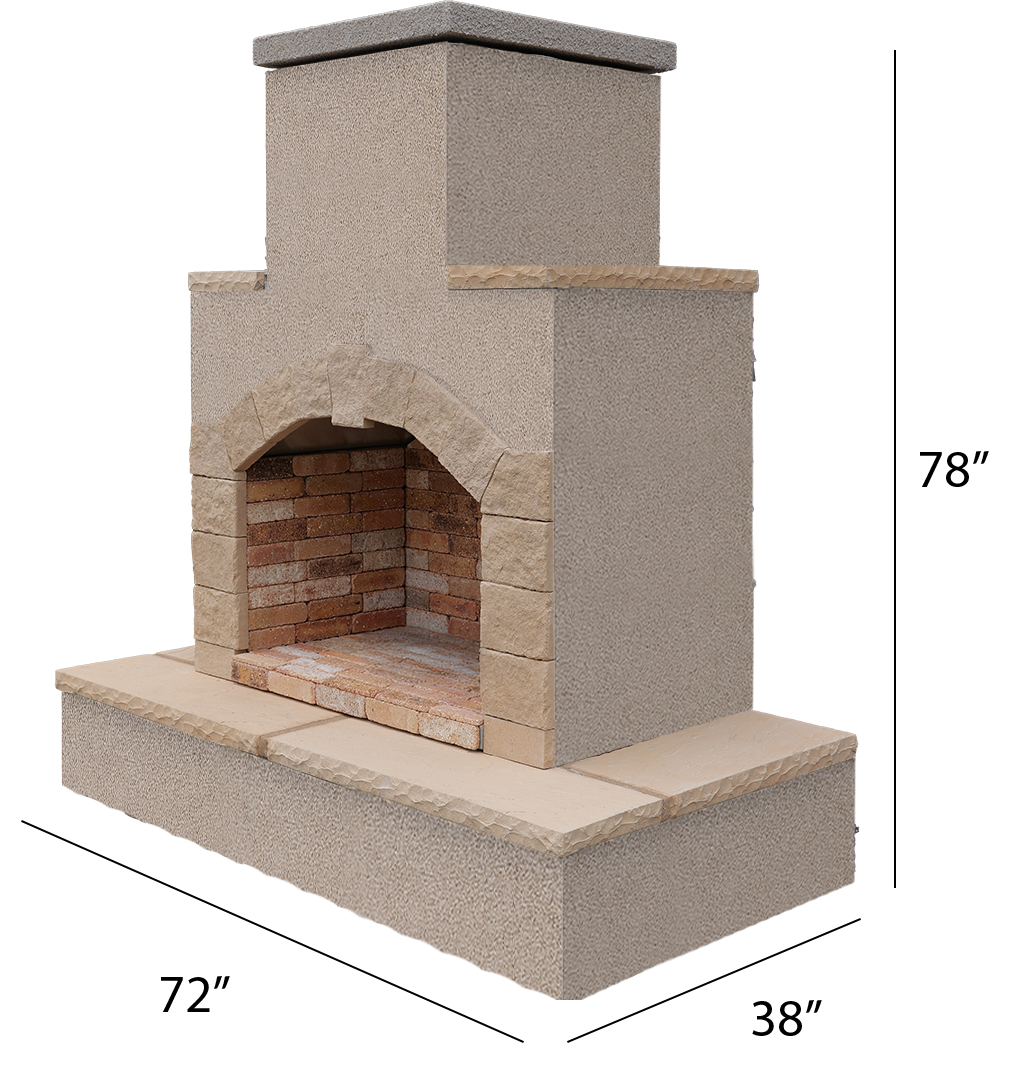 Cal Flame 78 inch Outdoor Fireplace FRP-908-3