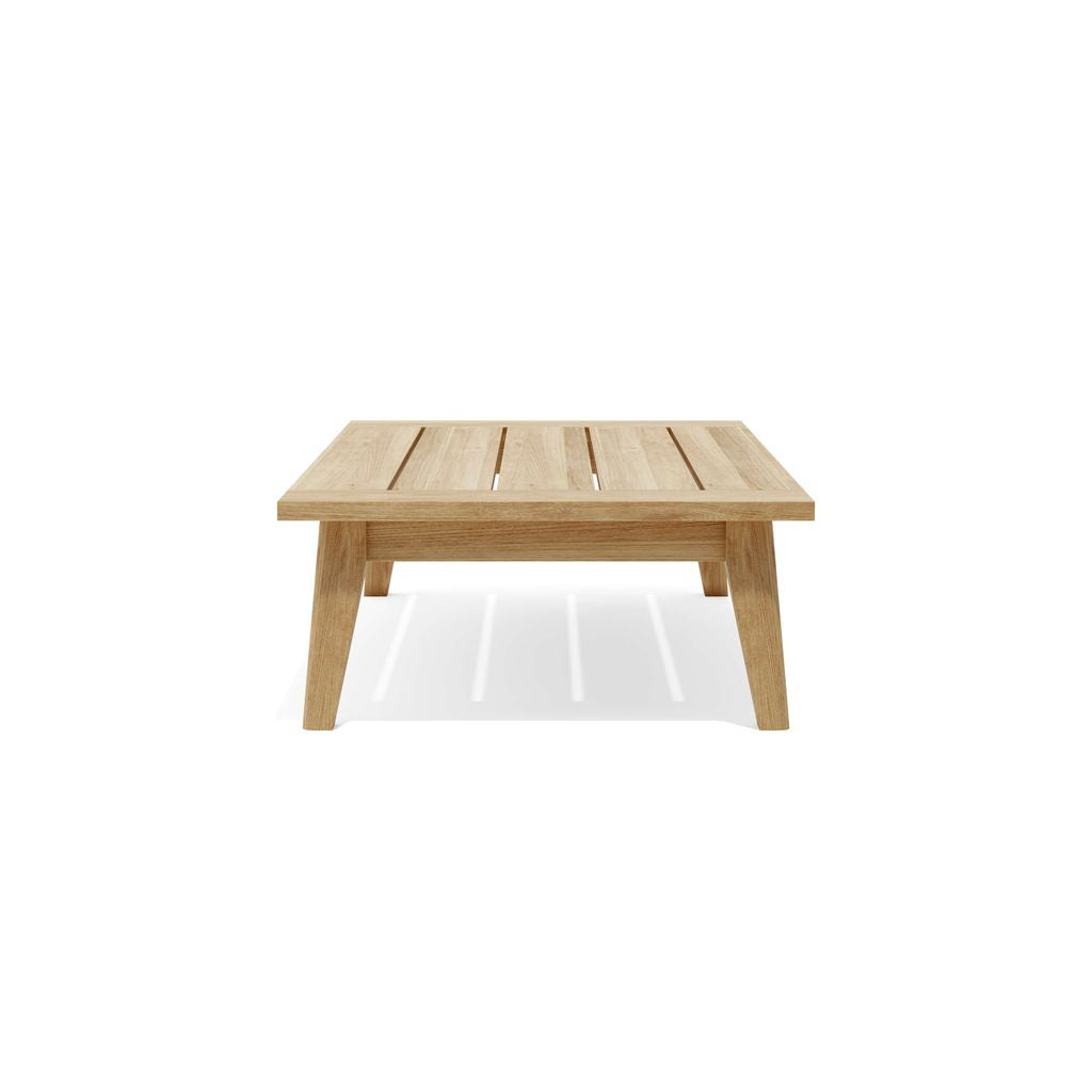 Wooden coffee table on a white background