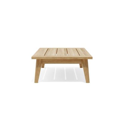 Wooden coffee table on a white background