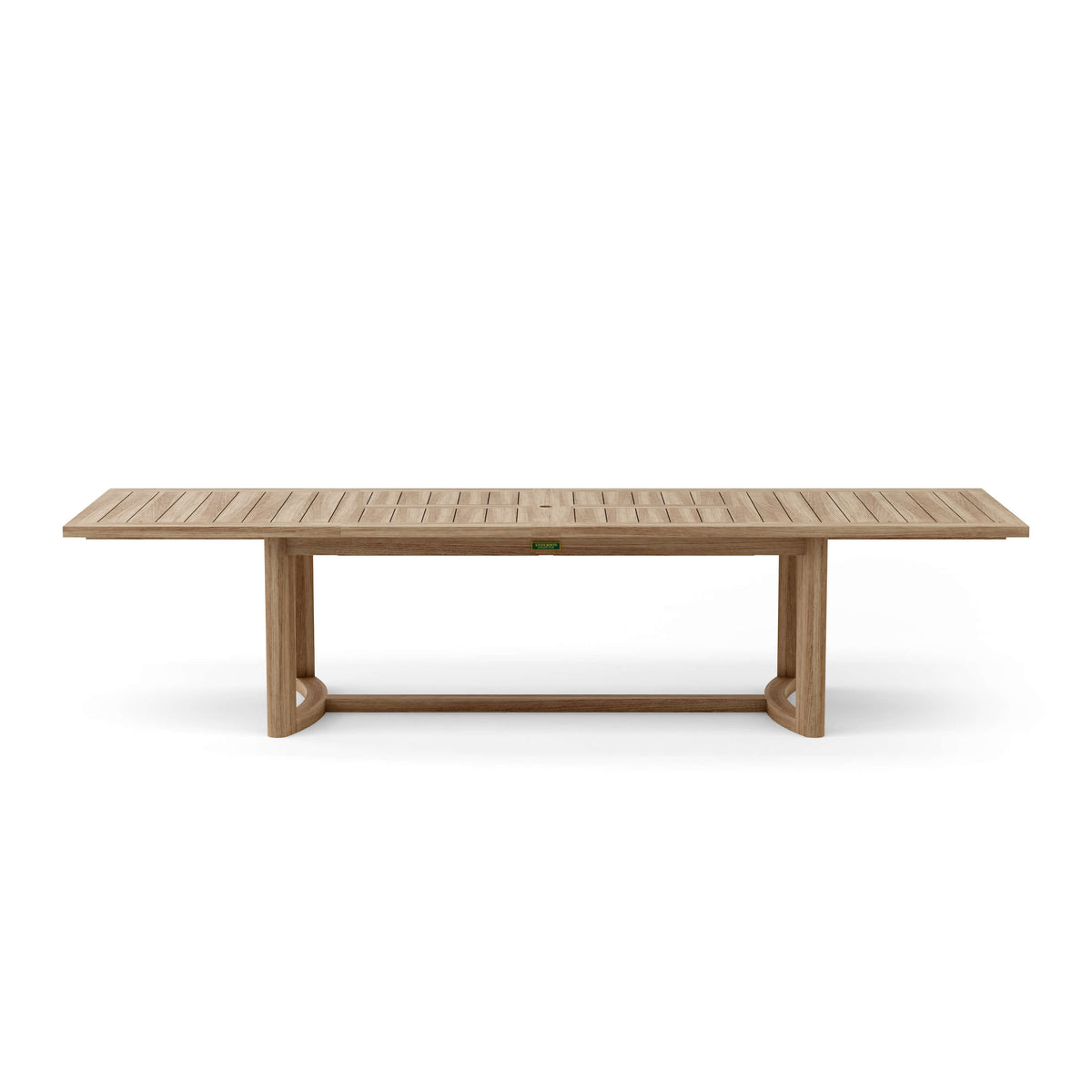 Wooden dining table on a white background