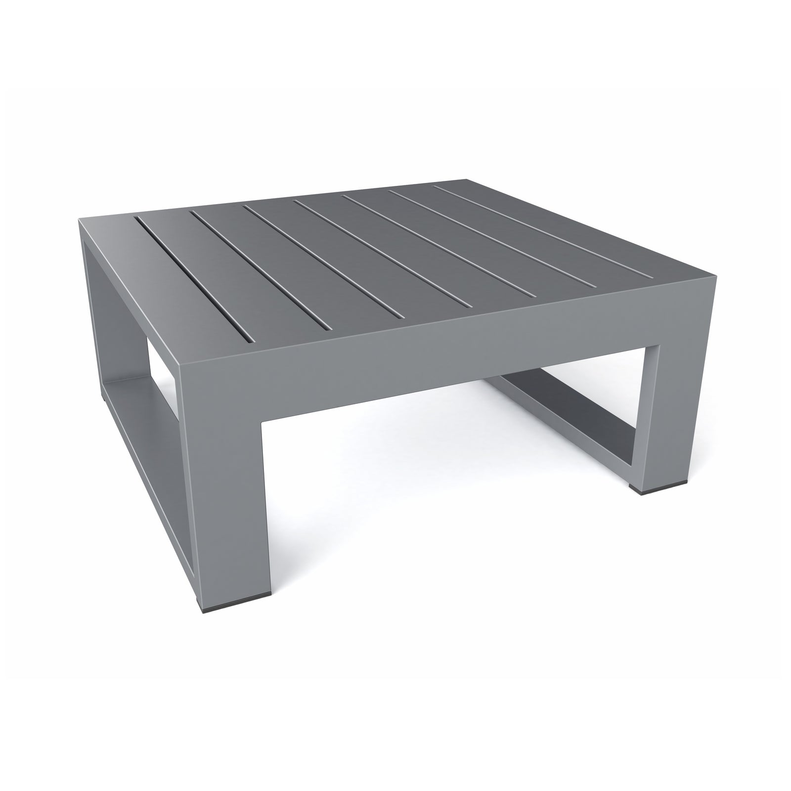 Gray square table on a white background