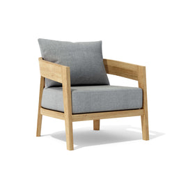 Toscana Lounge Chair - Premium Teak, All-Weather Sunbrella Cushions, Modern Curve Design