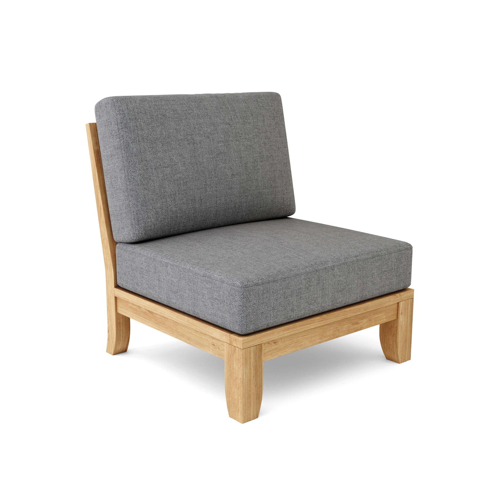 Luxe Center Modular – Teak & Rattan Outdoor Sectional