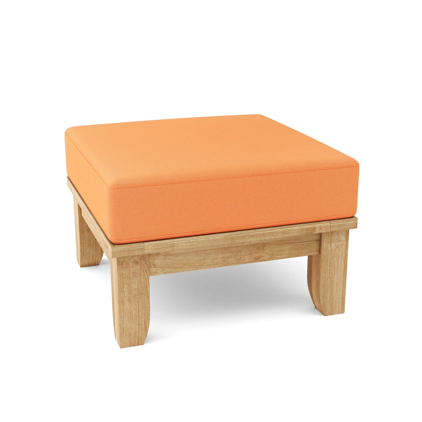 Luxe Ottoman – Teak Deep Seating Footrest with Sunbrella Cushion