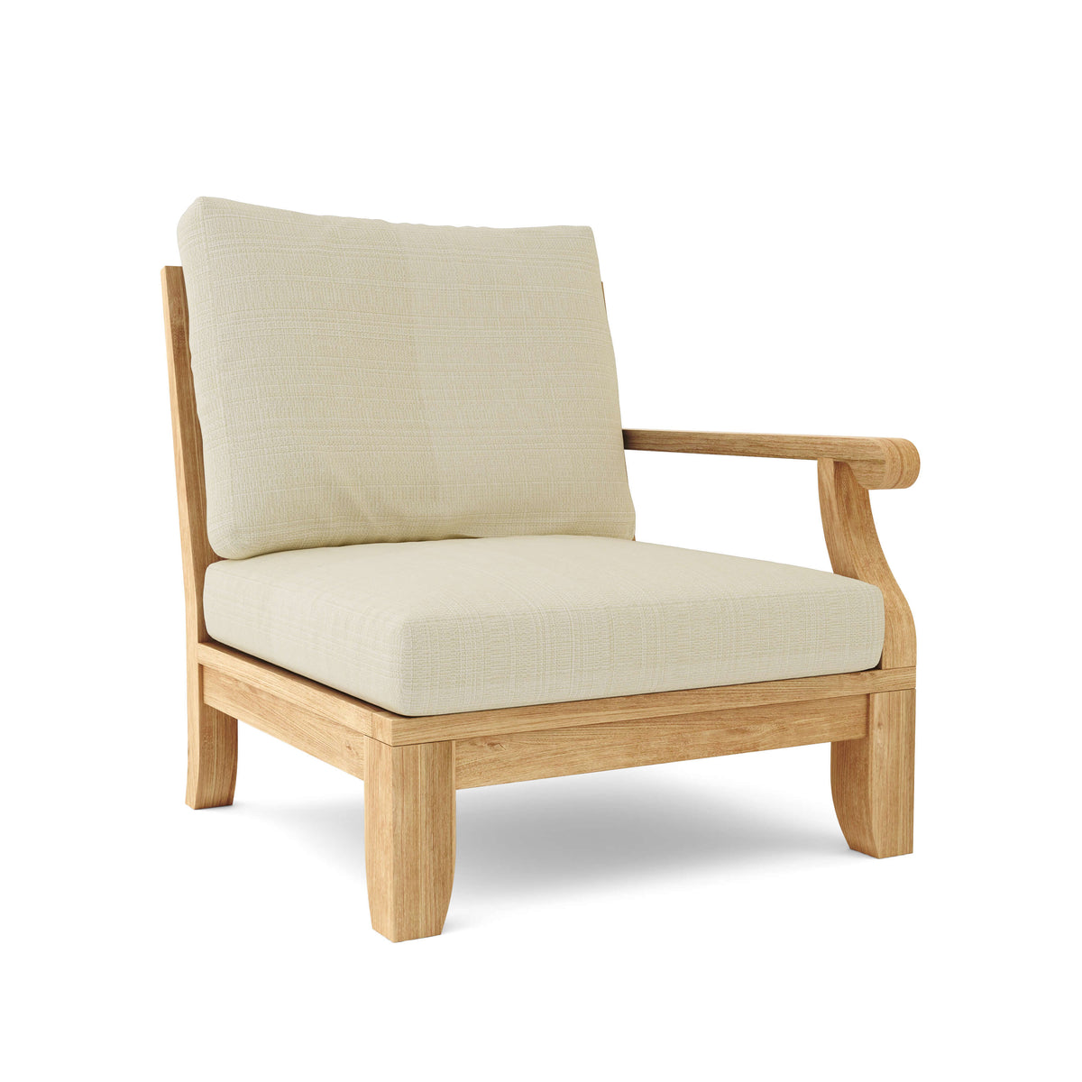 Riviera Luxe Left Modular with Sunbrella Cushions – Teak Deep Seating