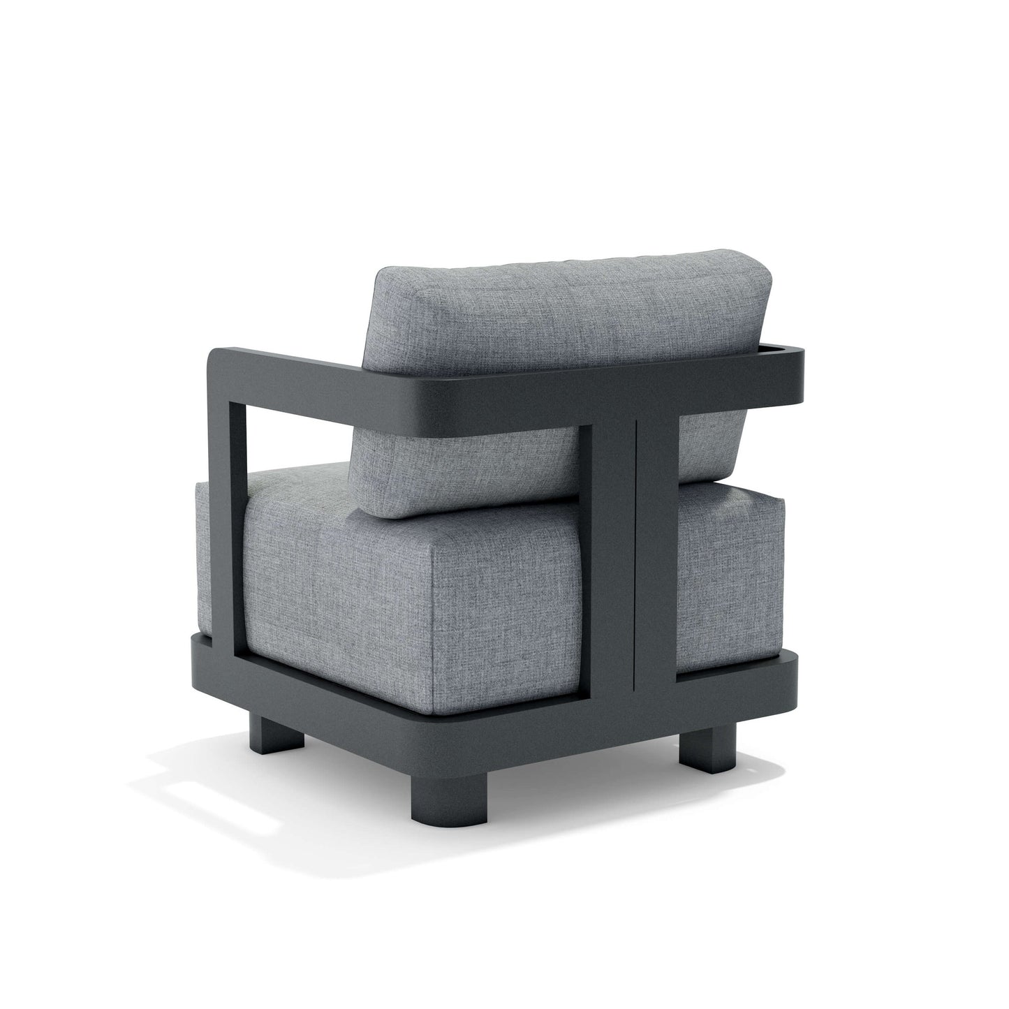 Anderson Teak Granada Deep Seating Aluminum Armchair - angle view outdoor patio chair