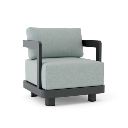 Anderson Teak Granada Deep Seating Aluminum Armchair - Cast Mist Sunbrella cushions