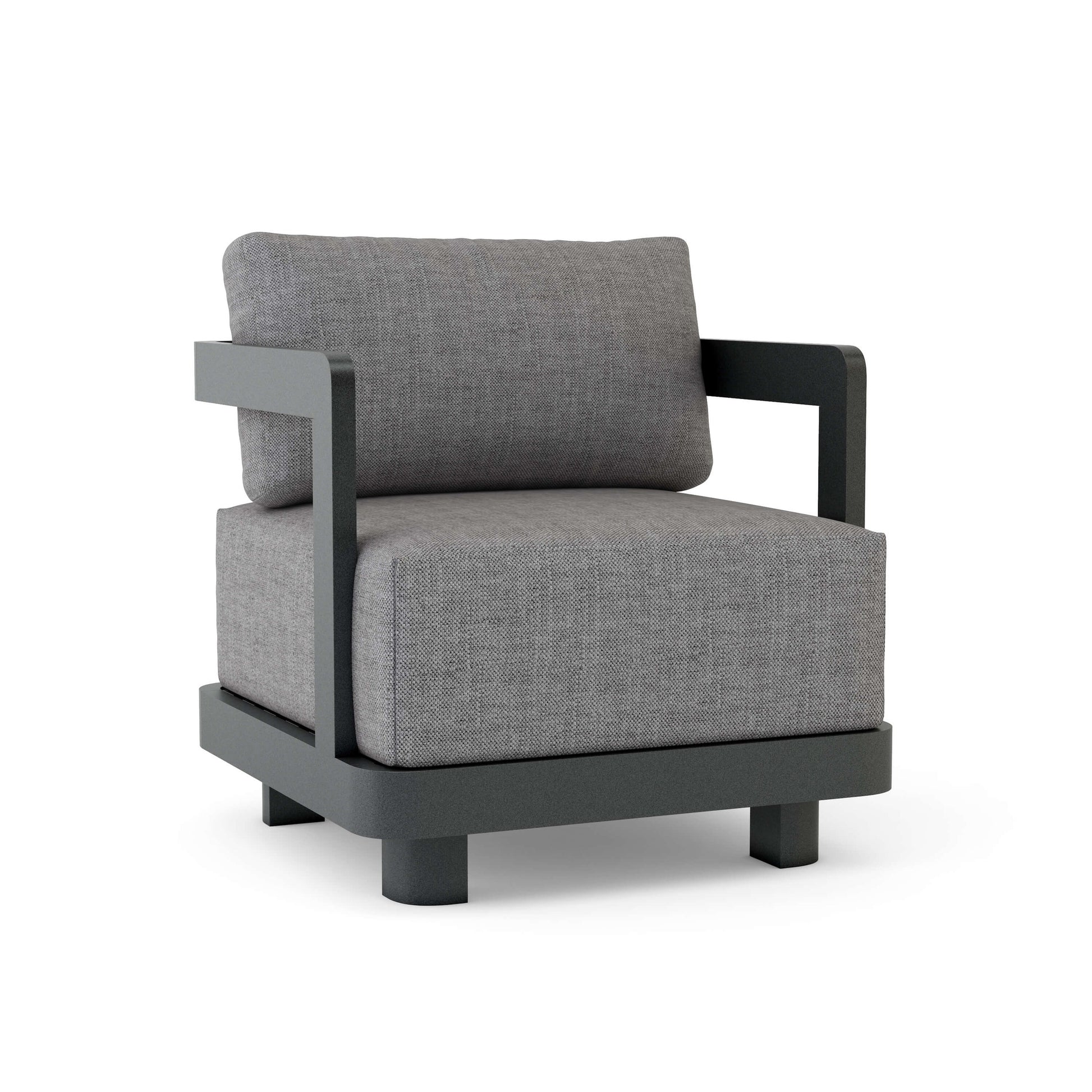 Anderson Teak Granada Deep Seating Aluminum Armchair - Cast Slate Sunbrella cushions