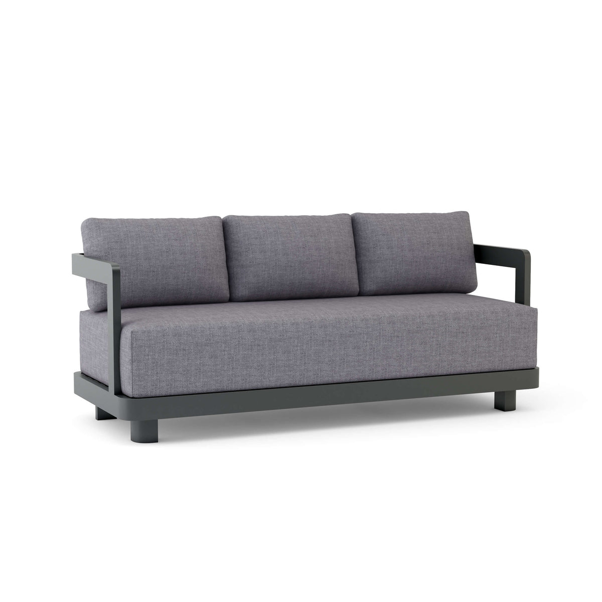 Anderson Teak Granada Deep Seating Sofa - Cast Slate Sunbrella cushions teak sofa