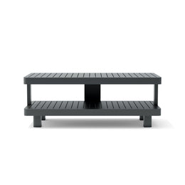 Granada Rectangular Aluminum Coffee Table - Dark Grey Two-Tier