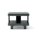 Granada Aluminum Side Table - Two-Tier Outdoor Accent in Dark Grey