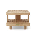 Granada Rectangular Teak Side Table –-Two-Tier Outdoor Accent