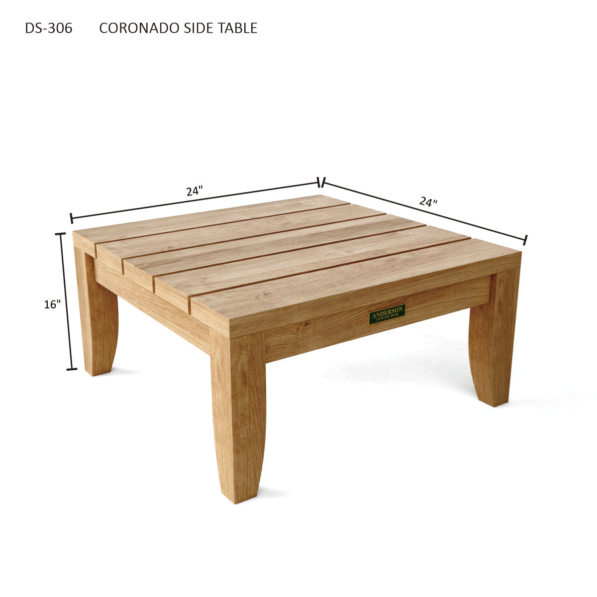 Coronado Side Table – Teak Outdoor Accent Table